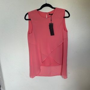 BCBG Maxazria coral summer blouse with criss cross detail!!